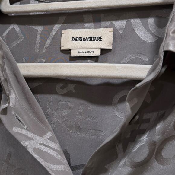 Zadig & Voltaire Morning Jac Manifesto Silk Blouse - Picture 8 of 9